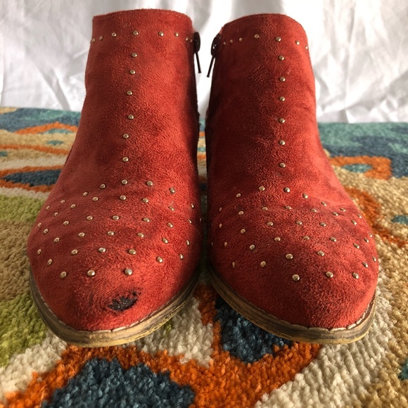 SOLD Suede Embellished Ankle Boots - Picture 2 of 3